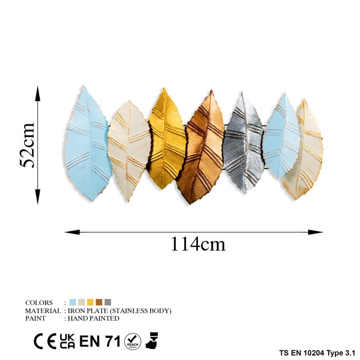 Wallity Hornbeam 4 Escultura de Pared de Metal Multicolor